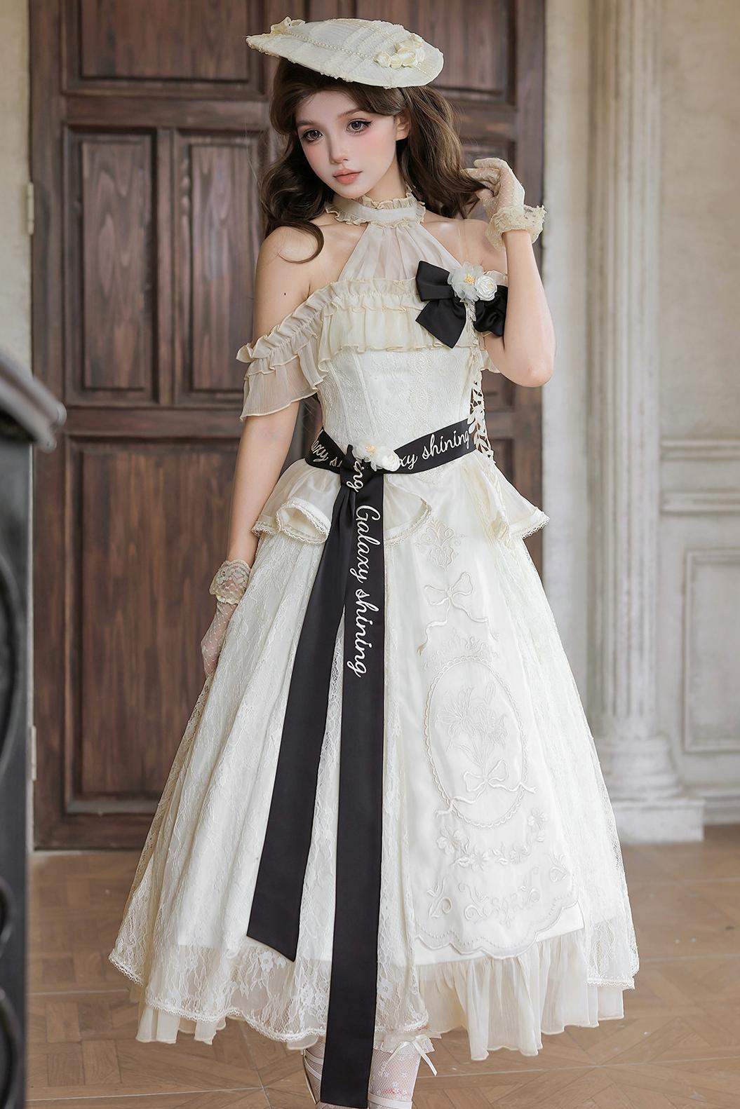 White Rose Embroidered Lolita Dress