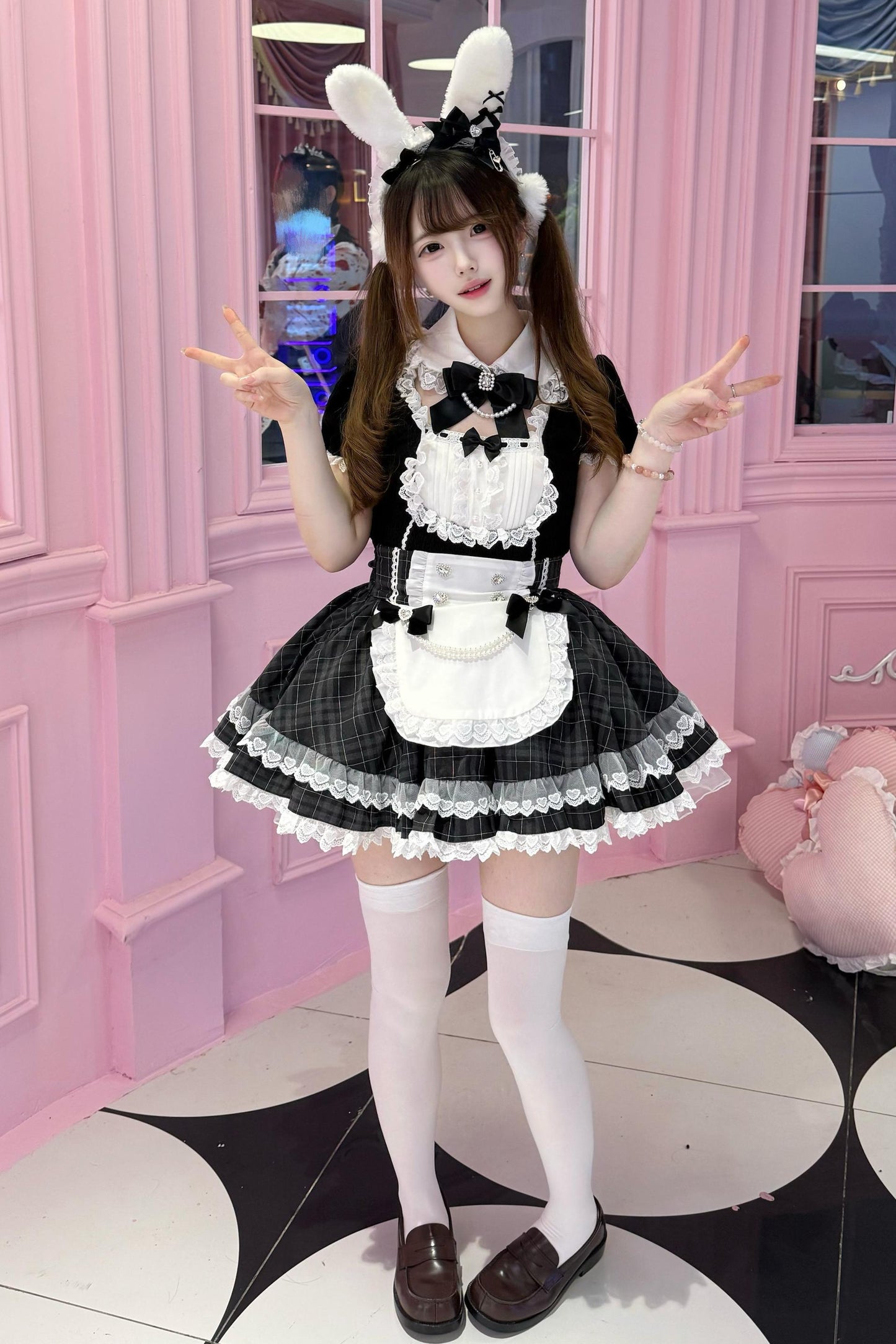 Bunny Ear Gothic Maid Jirai Kei Set