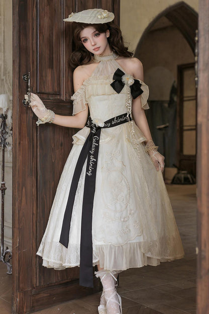 White Rose Embroidered Lolita Dress