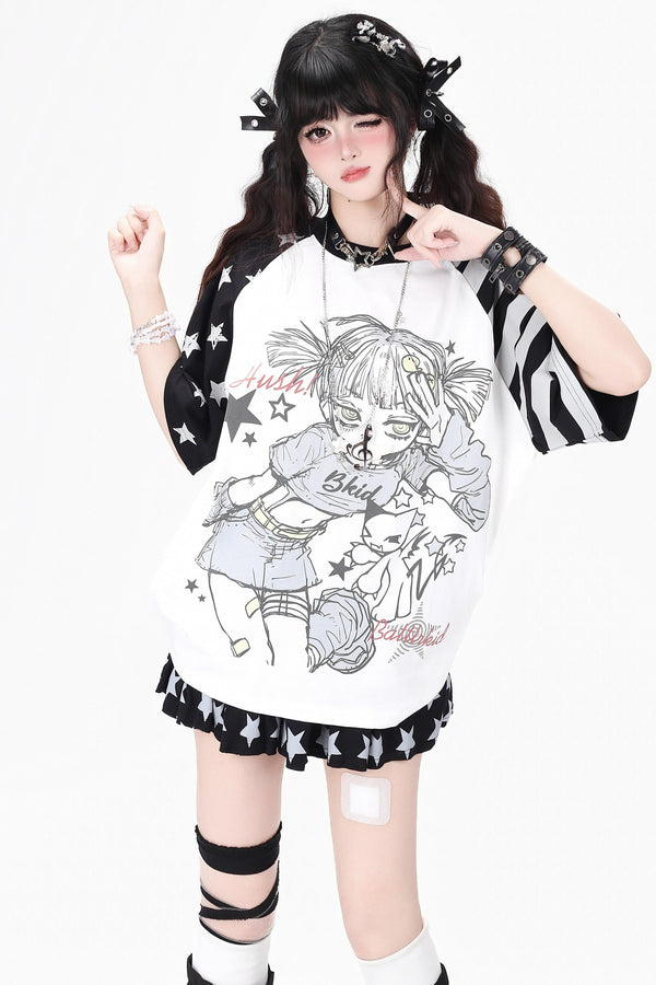 Striped Star Subculture Punk T-Shirt