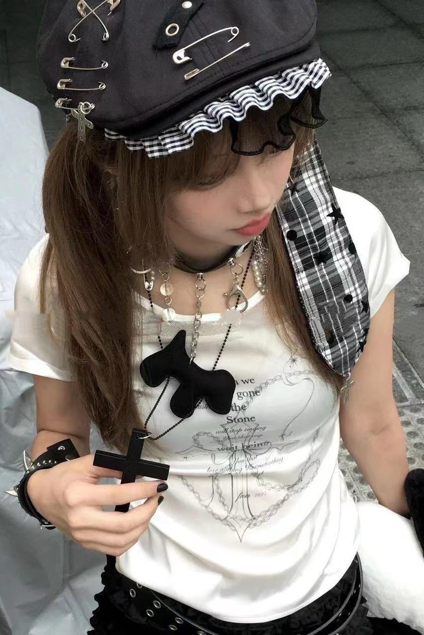 Bunny Ear Punk Plaid Beret