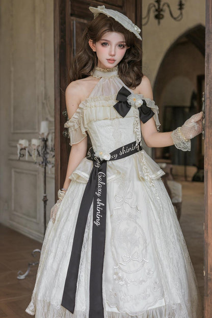 White Rose Embroidered Lolita Dress
