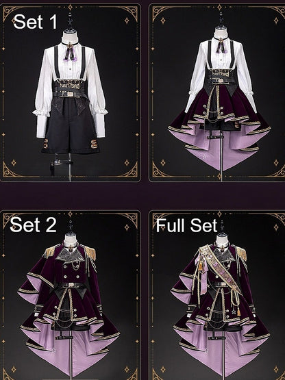 [Pre-order Deadline: December 7] Purple & Gold Royal Prince-Style Military Lolita Coordinated Outfit 1/2 + Full Set, Ouji Fashion