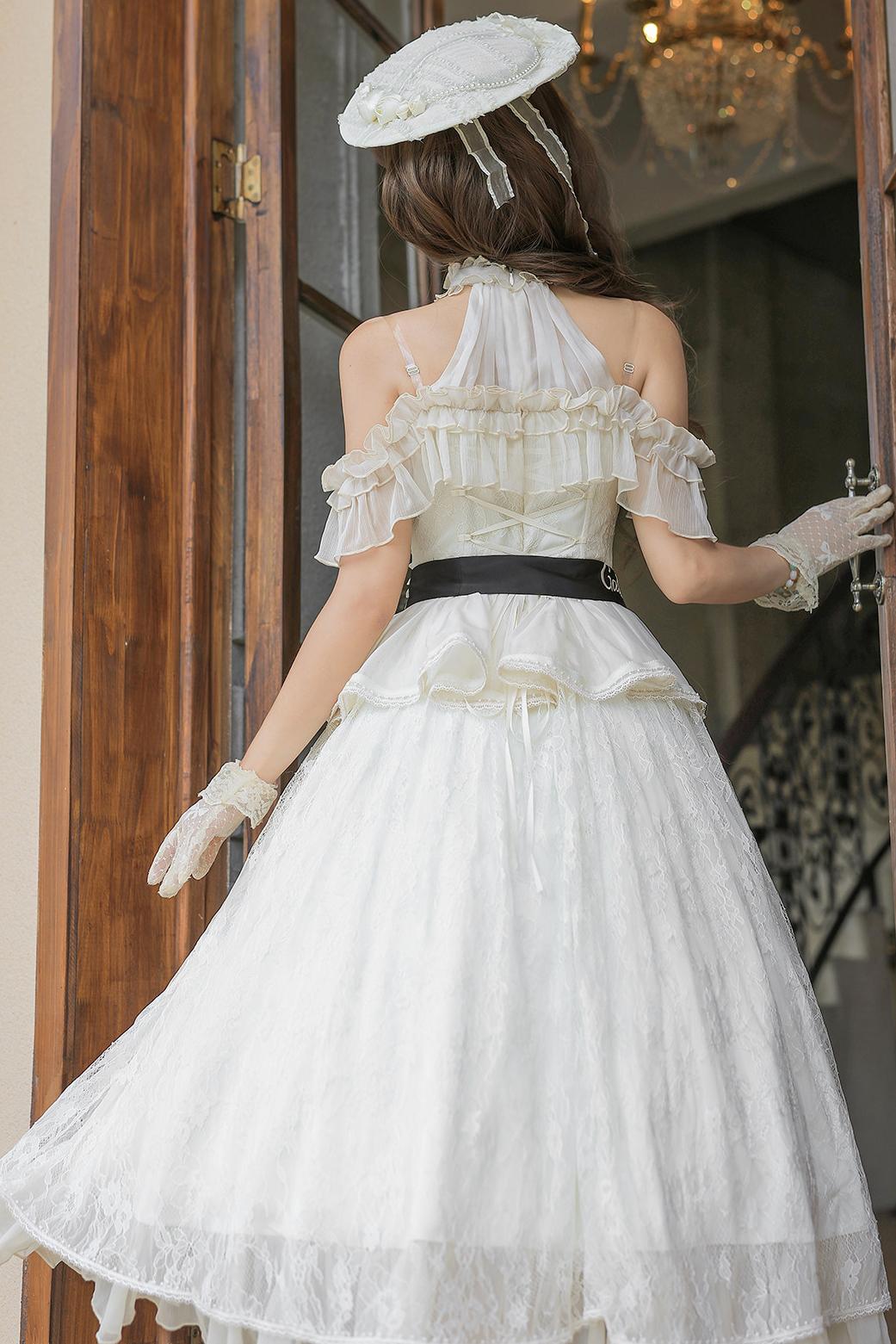 White Rose Embroidered Lolita Dress
