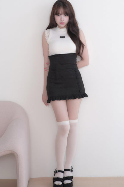 Lace Sleeve Suspender Dress Set