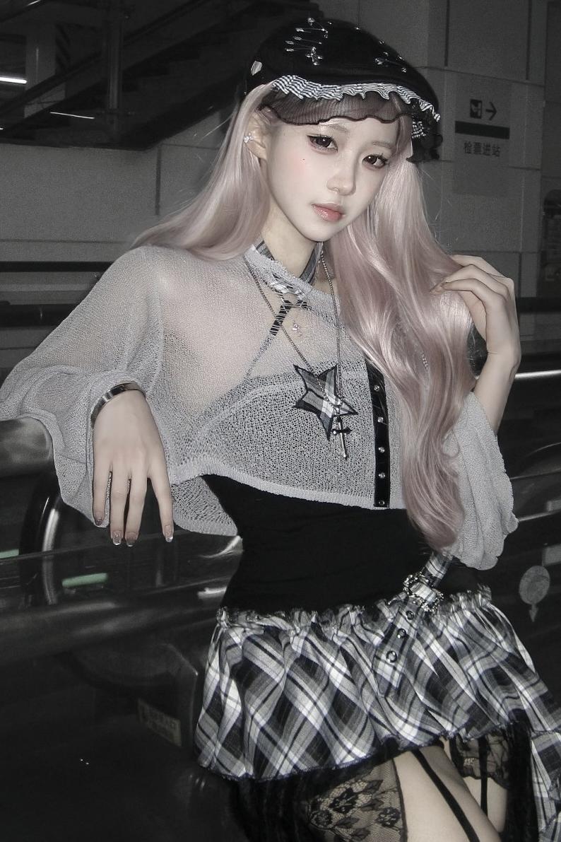 Bunny Ear Punk Plaid Beret
