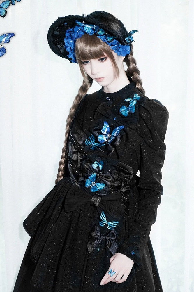 [Vorbestellschluss: 10. Monat, 14. Tag] Schwarz/Weiß Gothic-Lolita-Schmetterlingsschleifen-Serie Accessoires(Haube/Spitzen-Kopfschmuck KC/KC/4 Arten von Fotorahmen/Fotorahmen-Set)