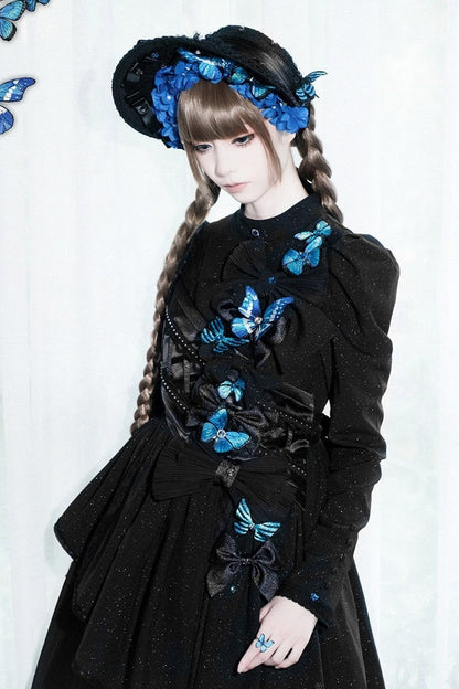 [Vorbestellschluss: 10. Monat, 14. Tag] Schwarz/Weiß Gothic-Lolita-Schmetterlingsschleifen-Serie Accessoires(Haube/Spitzen-Kopfschmuck KC/KC/4 Arten von Fotorahmen/Fotorahmen-Set)