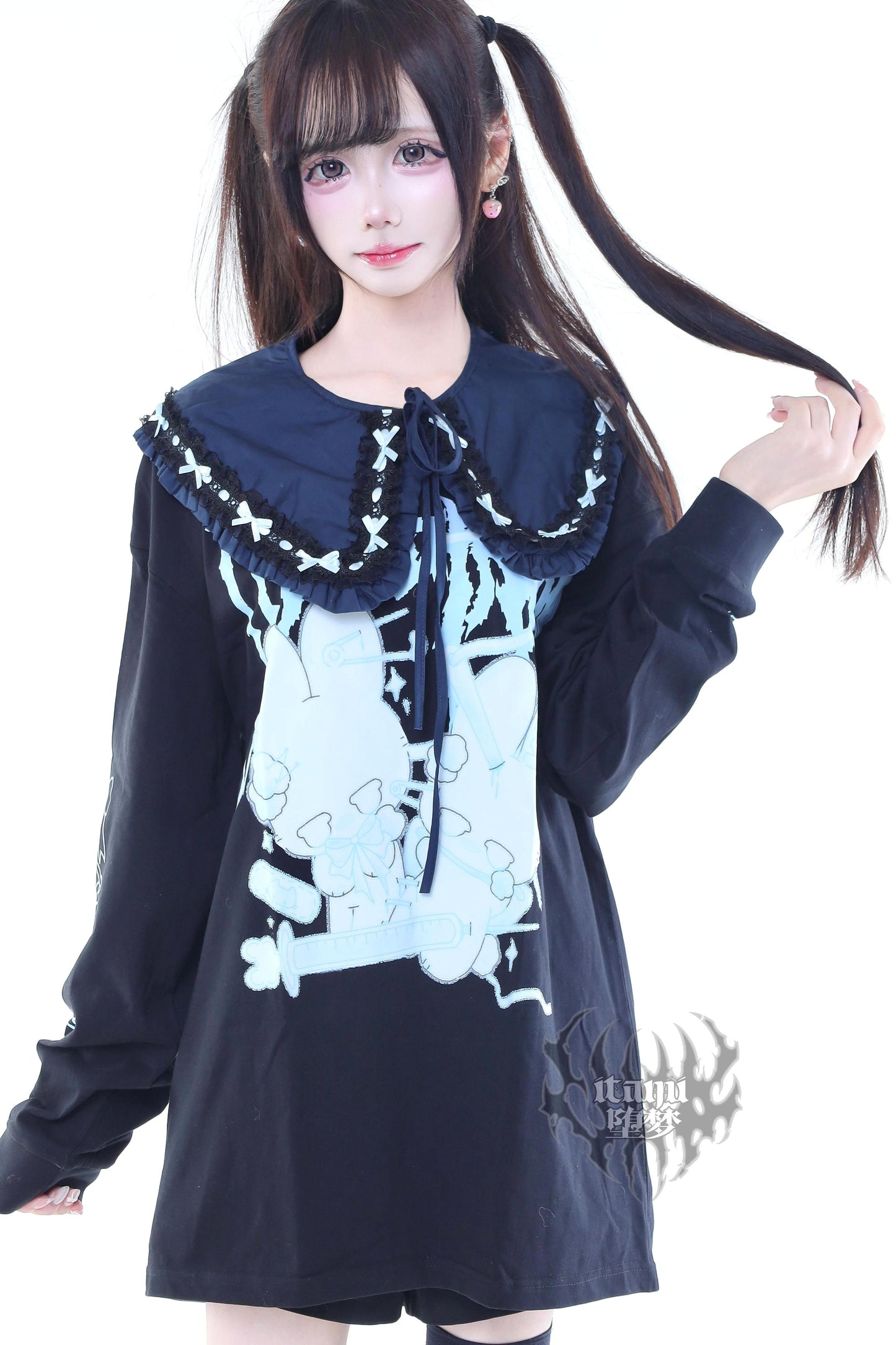 病みかわナースプリントロングTシャツ