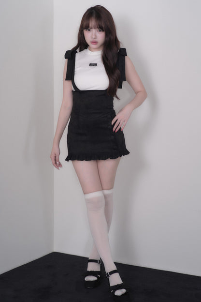 Lace Sleeve Suspender Dress Set