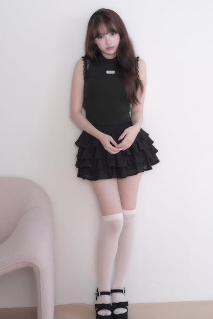 Lace Sleeve Suspender Dress Set