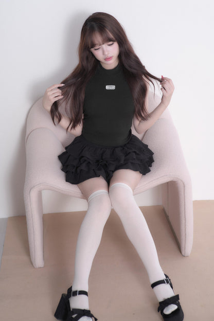 Lace Sleeve Suspender Dress Set