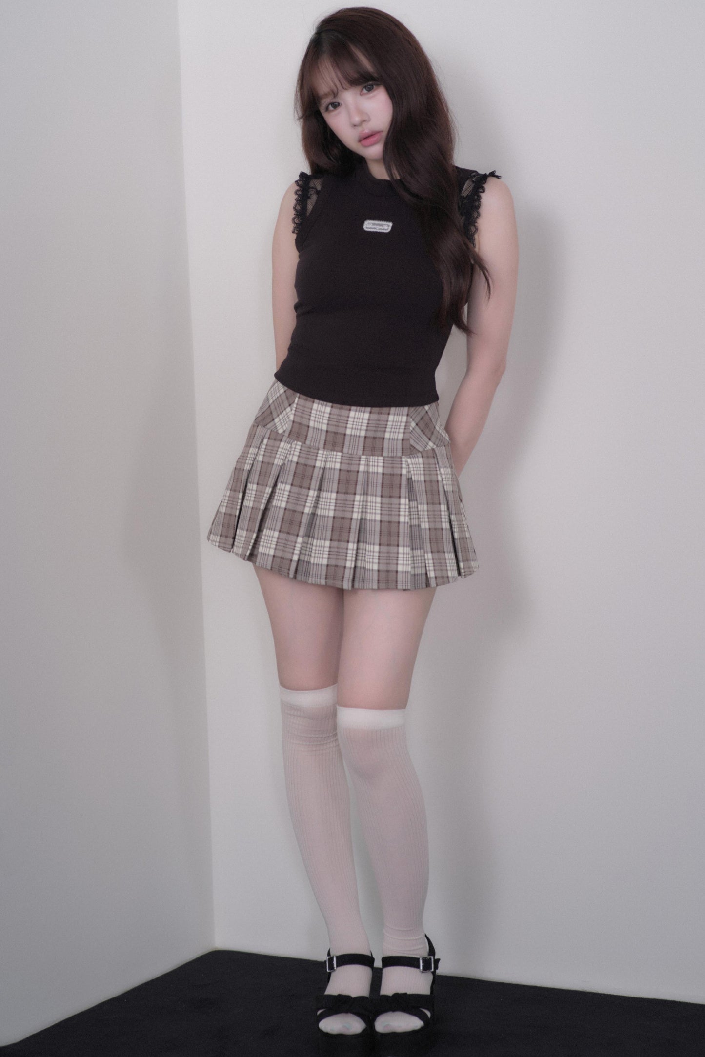Lace Sleeve Suspender Dress Set