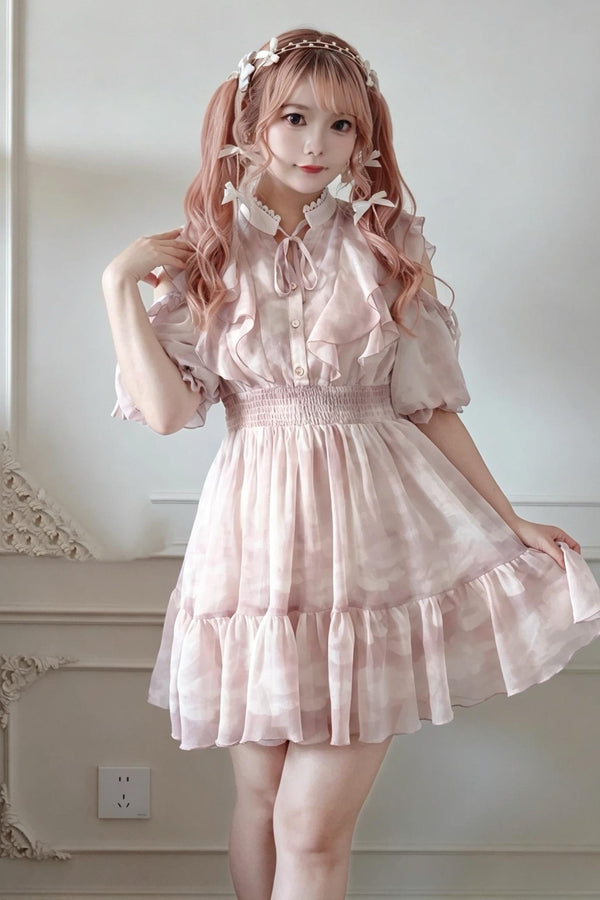 プリンセスフラワーシフォンワンピース