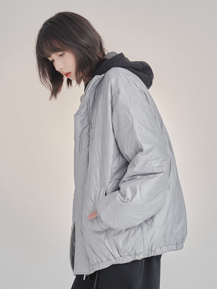 Stand collar loose cotton jacket