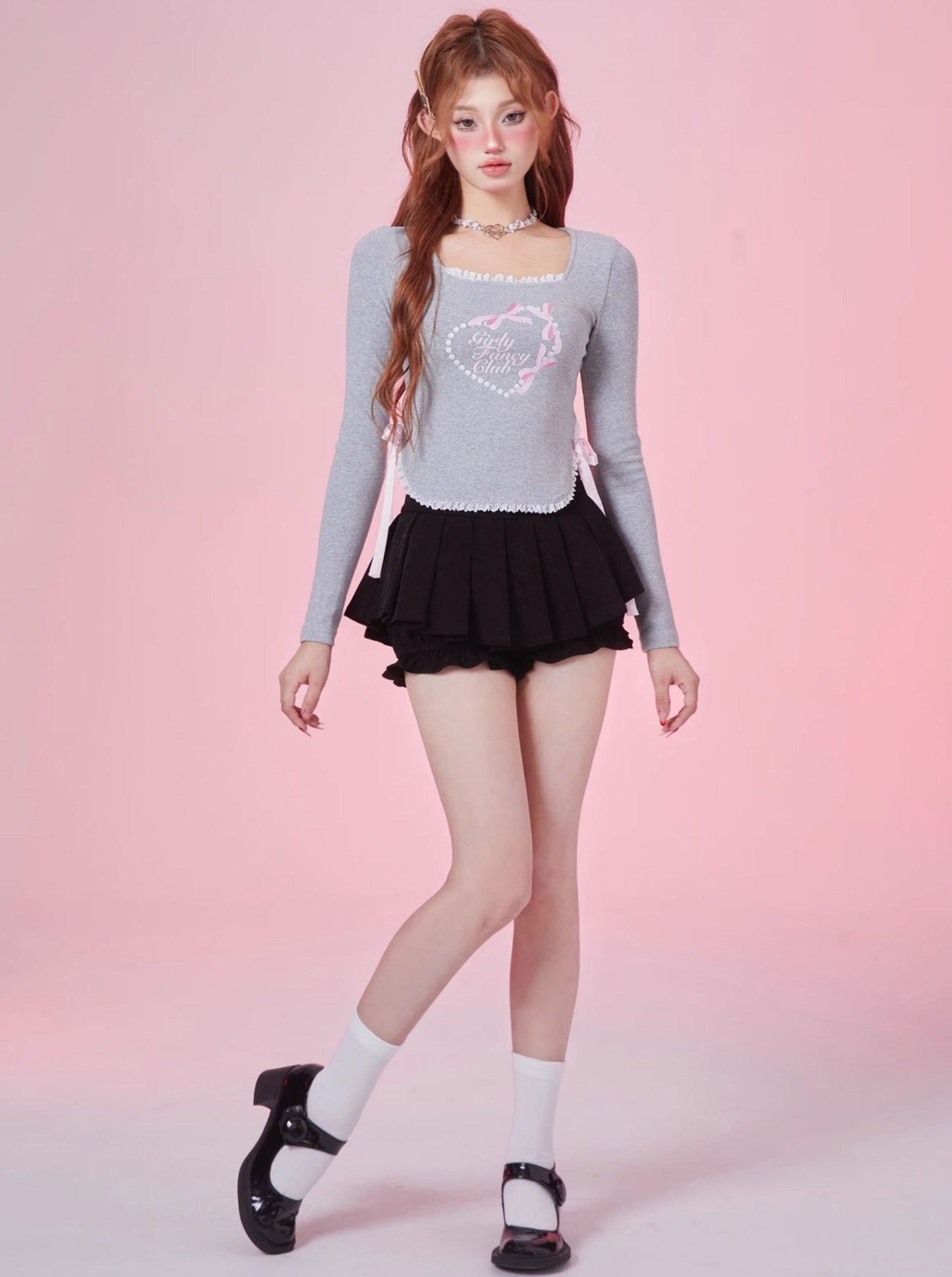 Lovely Lace Side Ribbon Slim Top