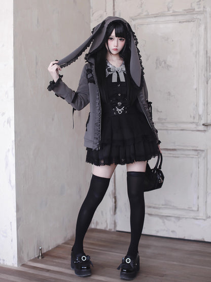 【1月6日予約締切】うさ耳&猫耳フーディーフリルジップジャケット