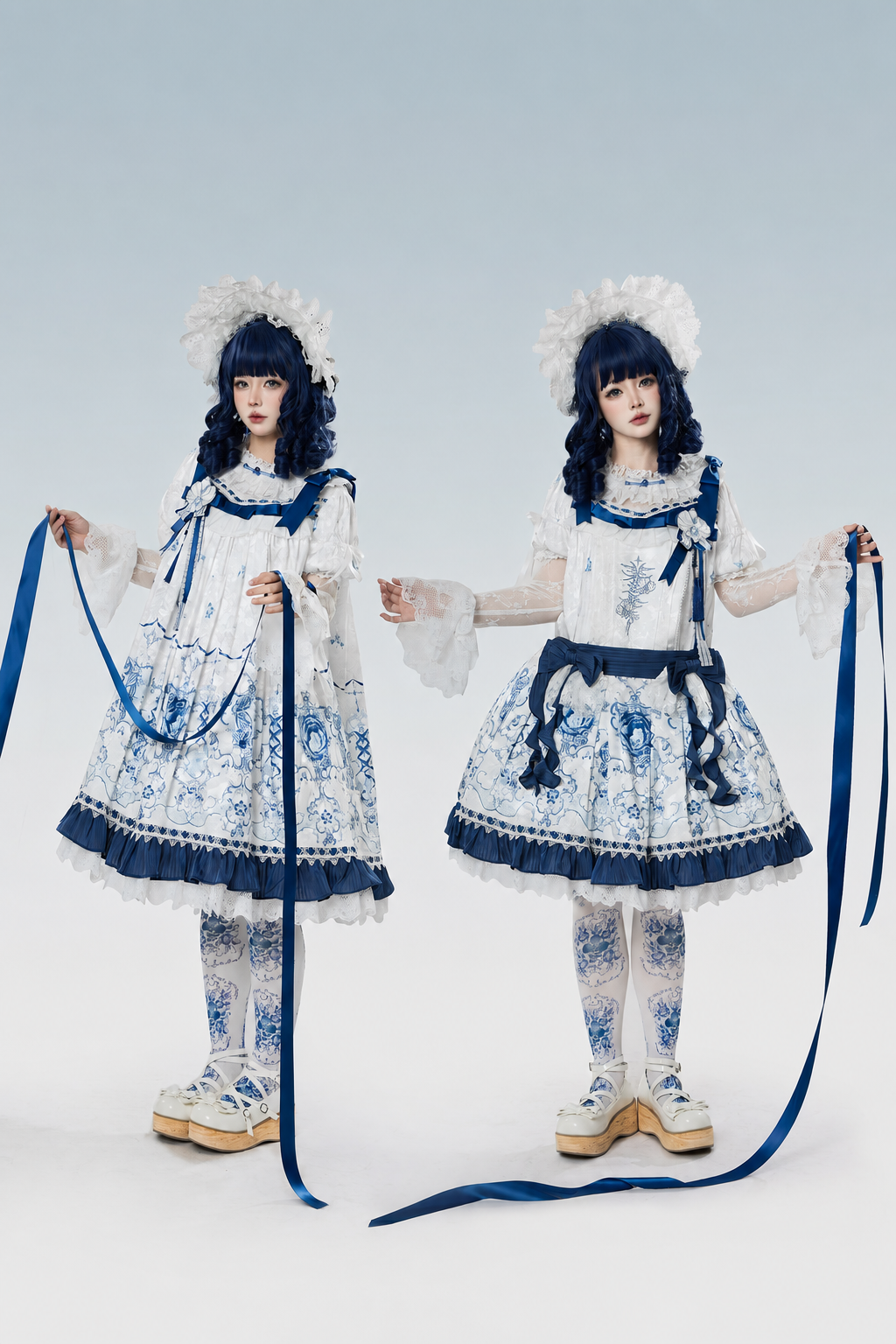 Blue and White Porcelain Lolita Dress