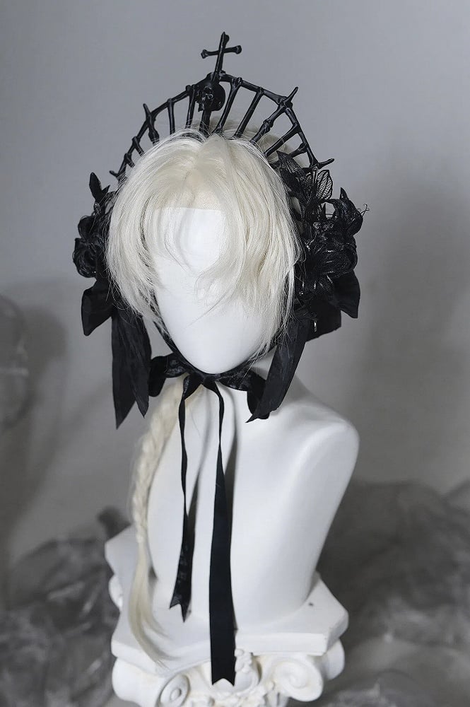 [Vorbestellung bis 8. Juni] Phantom Night Serie Gothic Kreuz Skelett Krone Kopfschmuck Stirnband