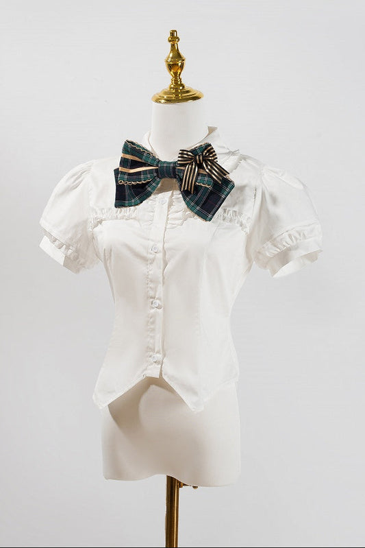 [Reservierungsschluss 18. Juli] Blaue/rote/grüne Idol-Lolita-Serie: Puffärmelhemd + Rock