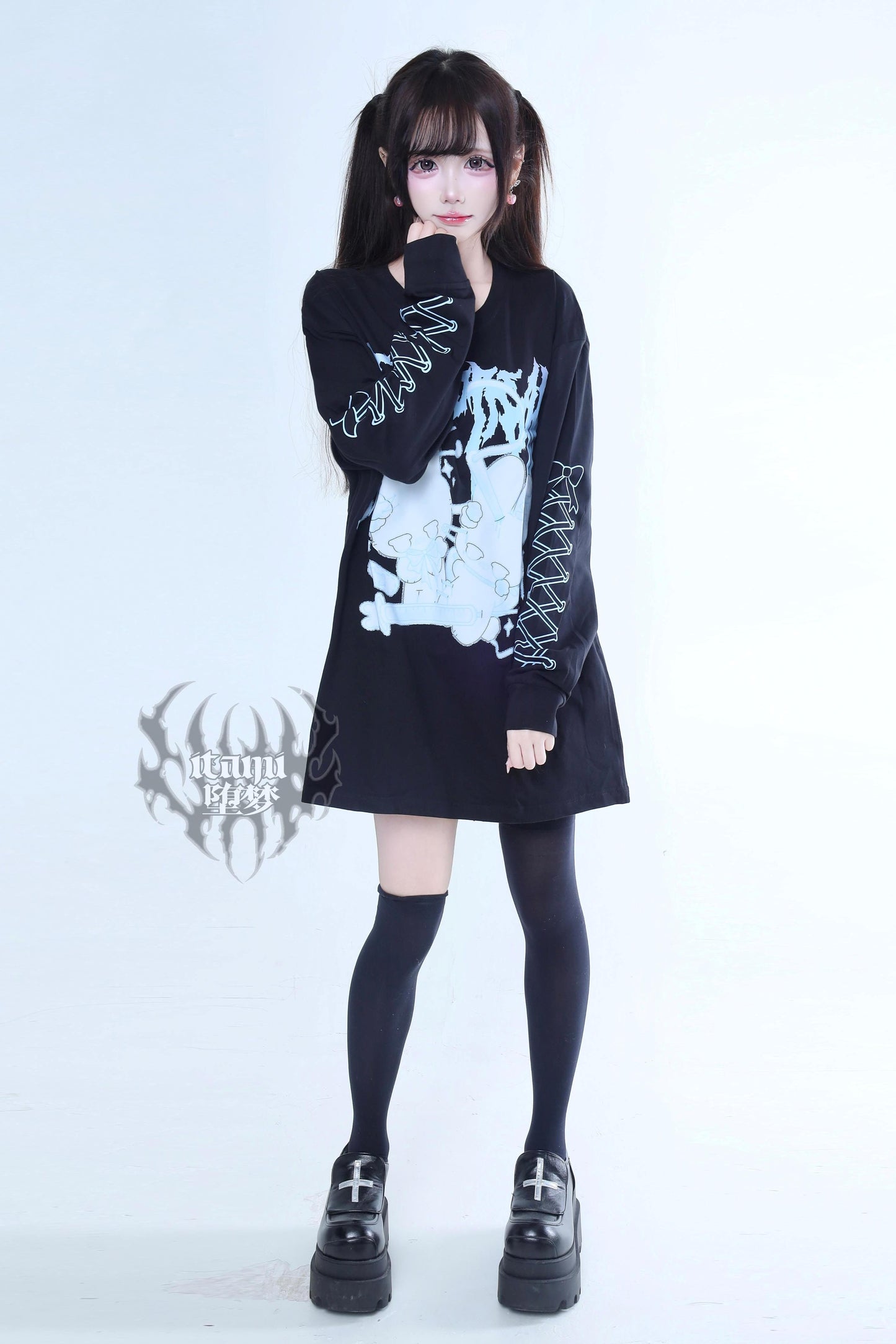 病みかわナースプリントロングTシャツ