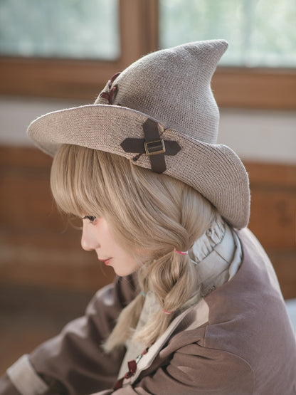 Steam Continental Khaki Curved Knit Witches Hat