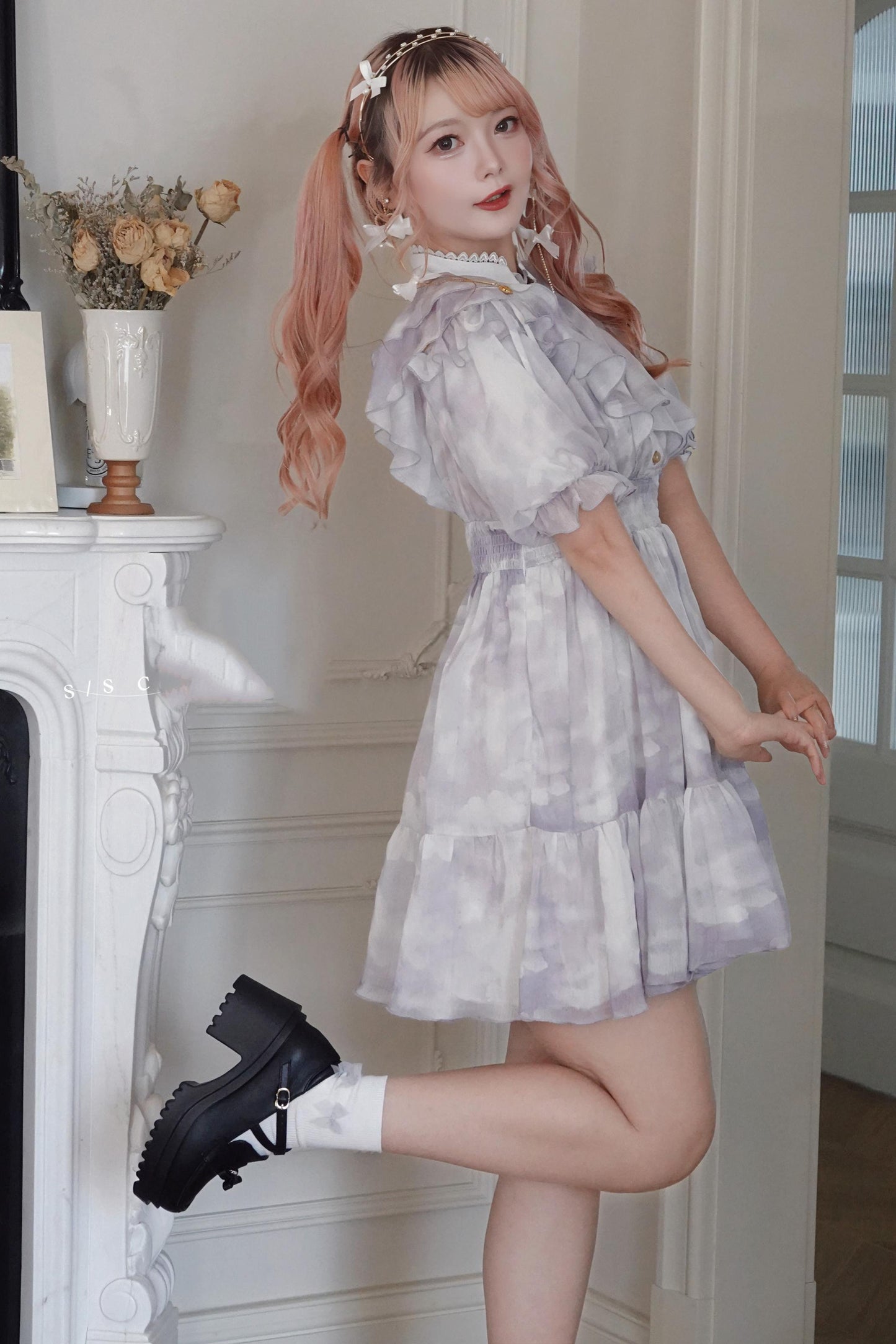 プリンセスフラワーシフォンワンピース