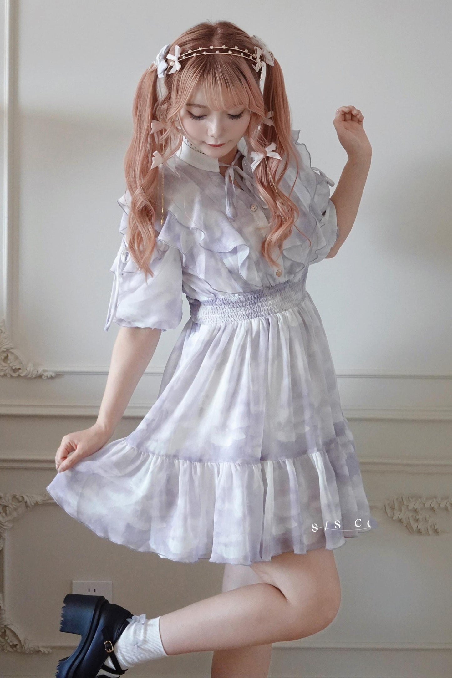 プリンセスフラワーシフォンワンピース