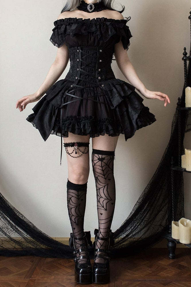 [Deadline for reservations: December 26th] witch's condition Gothic Lolita Off-Shoulder Top + Skirt + Full Set