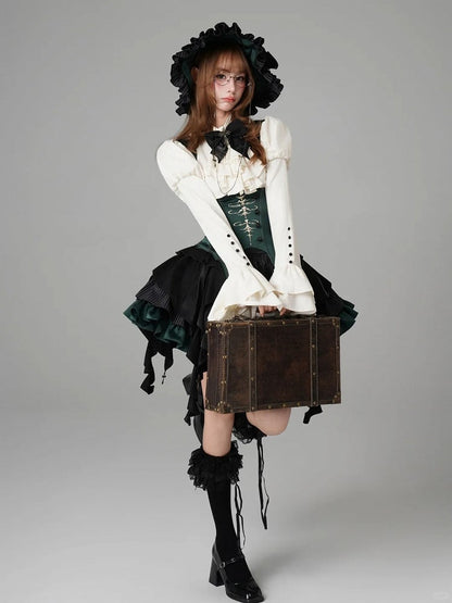 【12月3日予約締切】inverted spell contract ダークゴシックウィッチドレスフルセット＋シャツ＋ベスト＋スカート