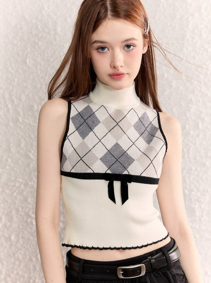 Sweet Diamond Check Sleeveless Top