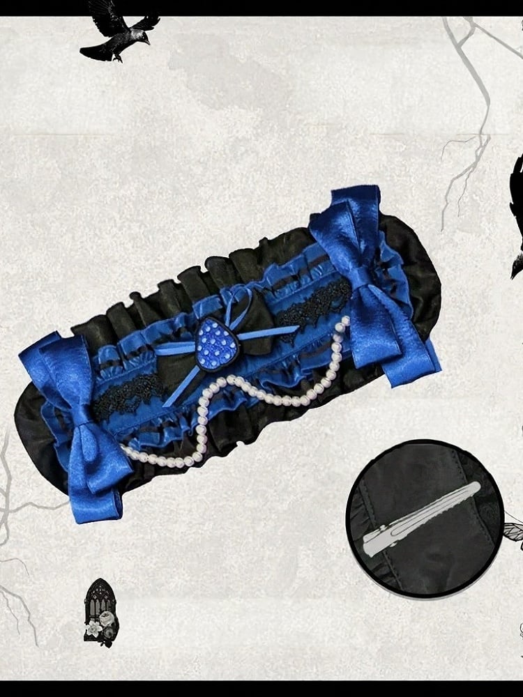 【11月4日予約締切】Strawberry Print Sweet Lolita And Gothic Lolita Series Accessories (Bonnet, Headband, Bone Embroidered Ribbon Brooch, Pair Of Ribbon Hair Clips)