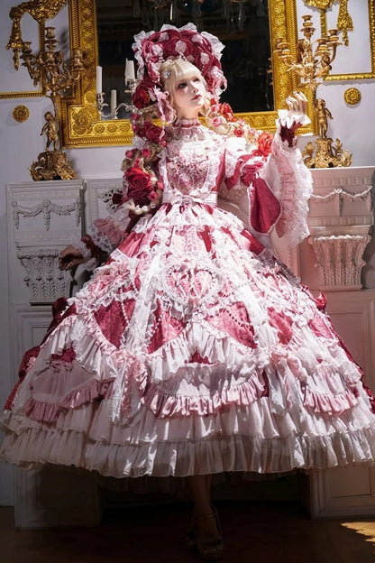 【2月22日予約締切】アンティークベリーローズロマンティックファンタジーロリータロングドレス