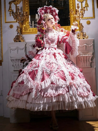 【2月22日予約締切】アンティークベリーローズロマンティックファンタジーロリータロングドレス