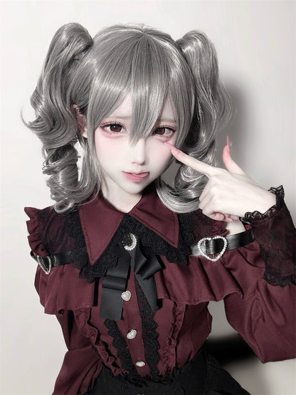 [Deadline for reservations: October 15] Open Shoulder Heart Leather Strap Ruffle Ribbon Shirt