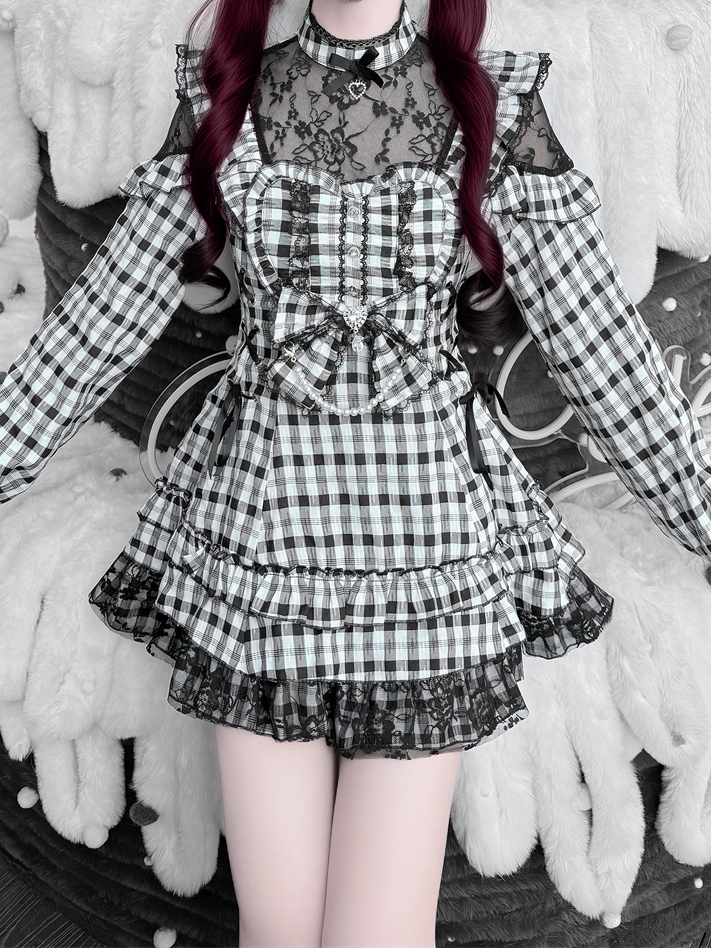 [Pre-order Deadline: April 22] Sweet and Gothic Floral Lace Ruffle Ribbon Dress Suit Full Set