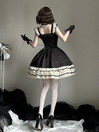 【1月29日予約締切】エレガントルージュロリータフリルリボンサスドレス＋チョーカー