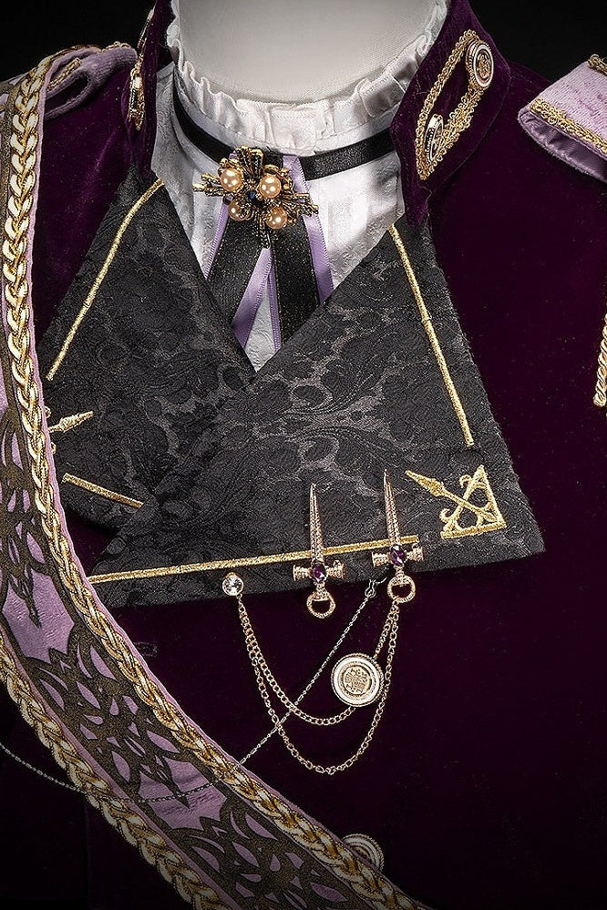 [Pre-order Deadline: December 7] Purple & Gold Royal Prince-Style Military Lolita Coordinated Outfit 1/2 + Full Set, Ouji Fashion