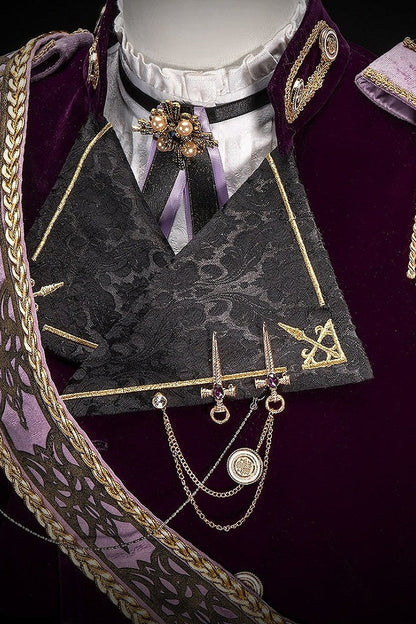 [Pre-order Deadline: December 7] Purple & Gold Royal Prince-Style Military Lolita Coordinated Outfit 1/2 + Full Set, Ouji Fashion