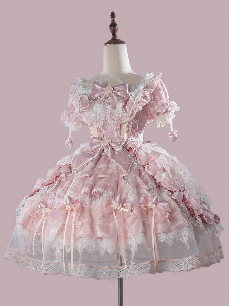 【2月26日予約締切】ラビングスノーピンクロリータロマンティックドレス＋フルセットA/B