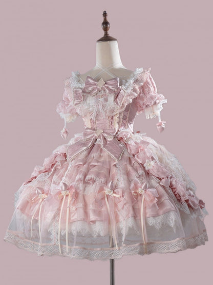 【2月26日予約締切】ラビングスノーピンクロリータロマンティックドレス＋フルセットA/B