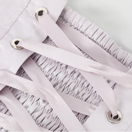 [Scadenza prenotazione 98] Mini abito dolce Lolita a balze con ricamo di gigli, fiocco e farfalla Black x Purple / White x Purple