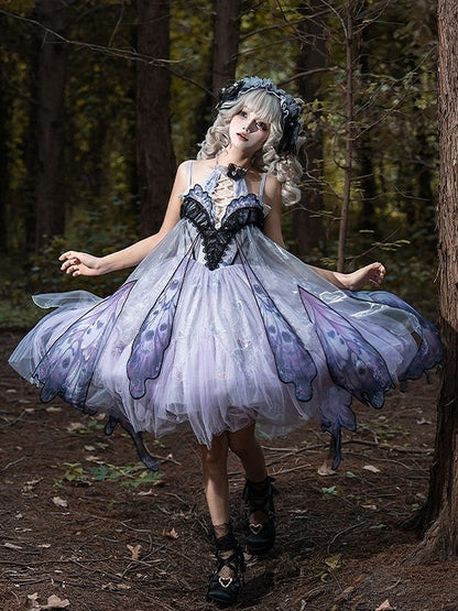 【12月16日予約締切】withered leaf butterfly2.0ゴシックロリータバタフライウイングドレスTypeA/B