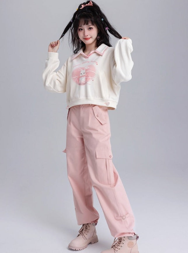 Loose Straight High Waist Cargo Pants