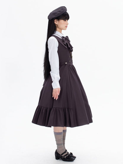 【12月9日予約締切】スプリットカラーエレガントバックレースアップドレス