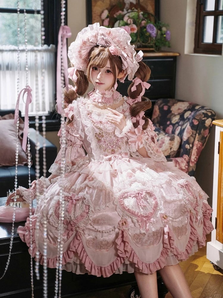 【2月22日予約締切】アンティークベリーローズロマンティックファンタジーロリータショートドレス