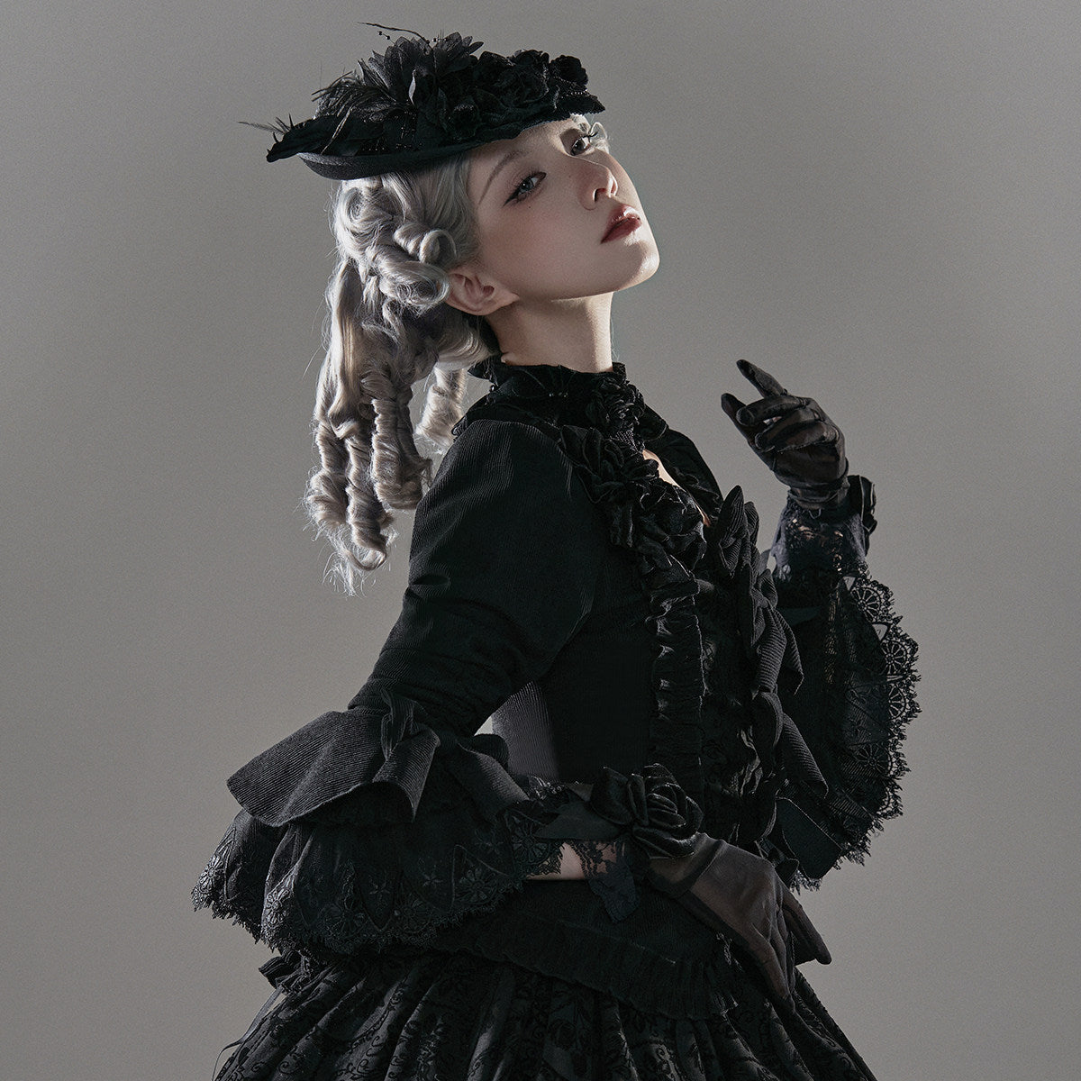【2月13日予約締切】ナイトフォールヴェルサイユゴシックダークゴージャスロリータドレスセットアップ＋アクセサリー