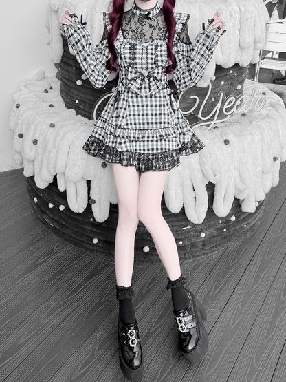[Pre-order Deadline: April 22] Sweet and Gothic Floral Lace Ruffle Ribbon Dress Suit Full Set