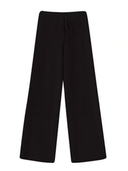 Straight floor-length wide casual pants