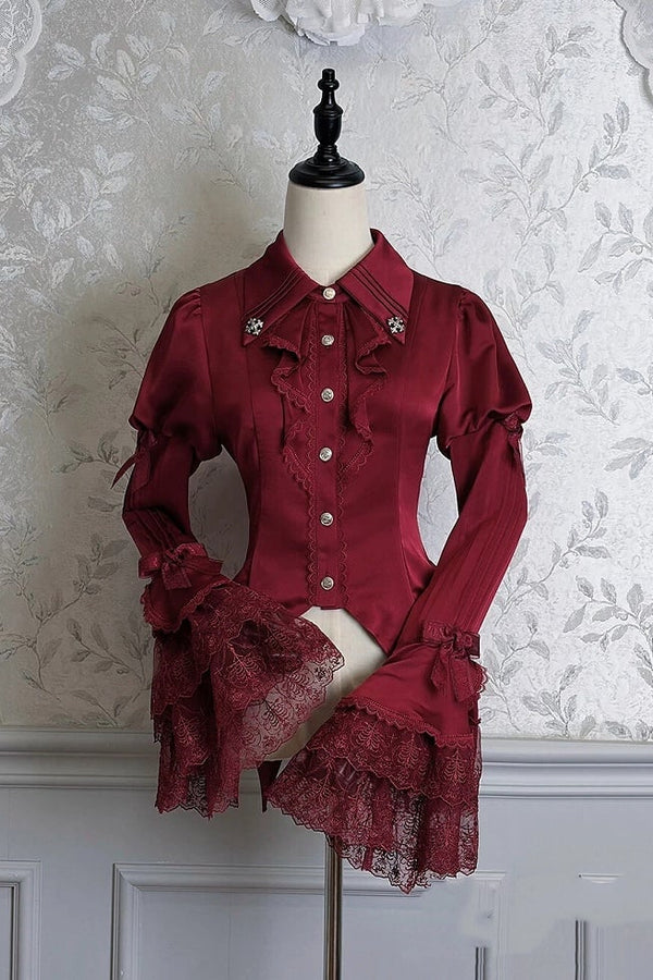 [Deadline for reservations: December 8] Black Mist Banquet Gothic Lace Juliette Sleeve Shirt